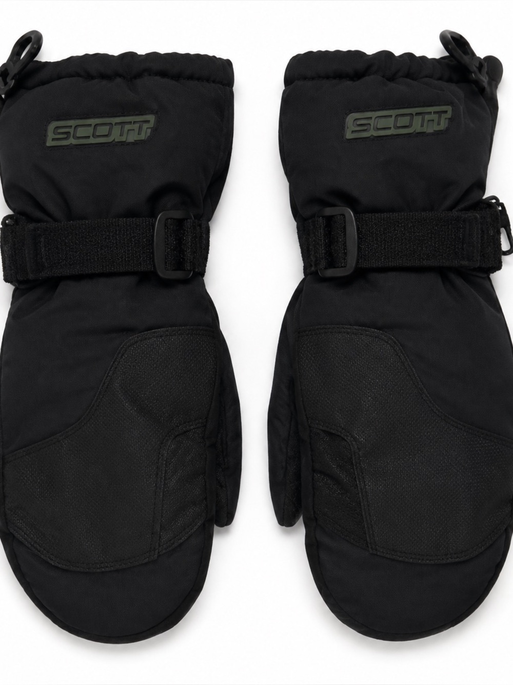 Scott Kids Black Insulated Ski Snow Mittens M/5.5 Adjustable Wrist Straps